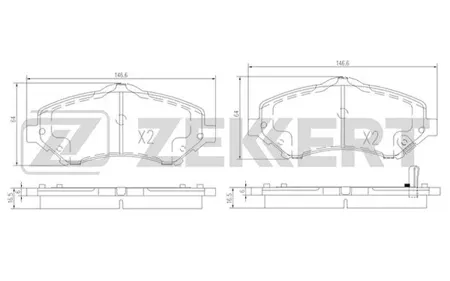 ZEKKERT BS1008 Колодки торм.передние Chrysler Voyager V 07-, Dodge Grand Caravan 07-, Jeep Cherokee III-IV 03-, Wrangler III 07-