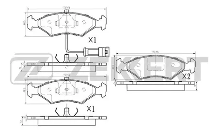 ZEKKERT BS1010 Колодки торм.передние Ford Escort III, IV 81-, Fiesta II-IV 84-, Sierra II 82-, Mazda 121 III 96-