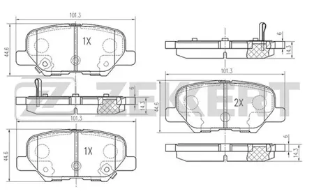 ZEKKERT BS1014 Колодки торм.задние Citroen C4 12-, Mazda 6 III 12-, Mitsubishi Outlander III 12-, Peugeot 4008 12-