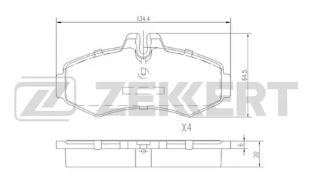 ZEKKERT BS1015 Колодки торм.передние Mercedes V-Class (6382) 96-, Vito (638) 97-