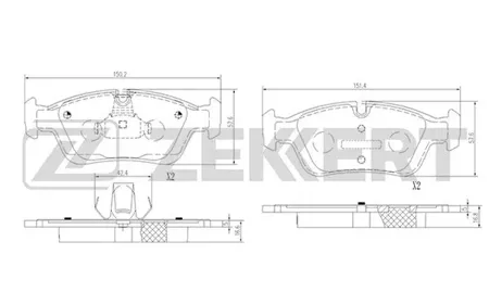 ZEKKERT BS1016 Колодки торм.передние Alpina Roadster S (E85) 03-, BMW 3 (E36,E46) 90-, Z3 (E36) 98-, Z4 (E85) 02-