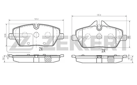 ZEKKERT BS1019 Колодки торм.передние BMW 1 (E81,E82,E87,E88) 04-, Mini Clubman (R55,R55N) 07-, Cabrio (R57,R57N) 07-, Hatch (R53,R50) 06-