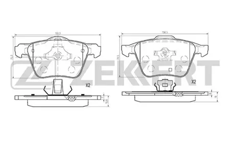 ZEKKERT BS1022 Колодки торм.передние Volvo XC90 02-