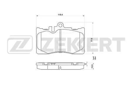 ZEKKERT BS1032 Колодки торм.передние Lexus LS (XF30) 00-, Toyota Celsior (UCF30) 00-