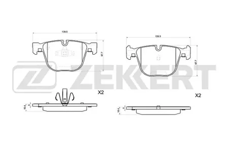 ZEKKERT BS1037 Колодки торм.задние BMW 5 (F07) 09-, 7 (F01, F02, F03, F04) 08-