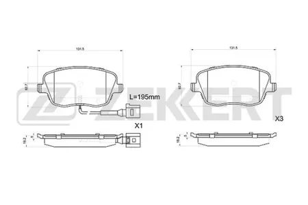 ZEKKERT BS1043 Колодки торм.передние Skoda Fabia (6Y2,6Y3,6Y5) 01-, Fabia (542,545) 07-, VW Polo IV 02-