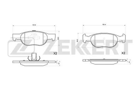 ZEKKERT BS1045 Колодки торм.передние Fiat Punto (146) 94-, Lancia Y 97-