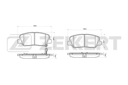 ZEKKERT BS1046 Колодки торм.передние Geely Atlas 18-, Hyundai Solaris I,II 10-, Elantra V 10-,  Kia Rio  III,IV 11-, Cerato III 13-