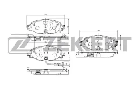 ZEKKERT BS1047 Колодки торм.передние Audi A3 III 12-, Q2 16-, Skoda Kodiaq (NS7,NV7) 16-, Karoq (NU7) 17-, Octavia (5E5) 12-, VW Tiguan II 16-