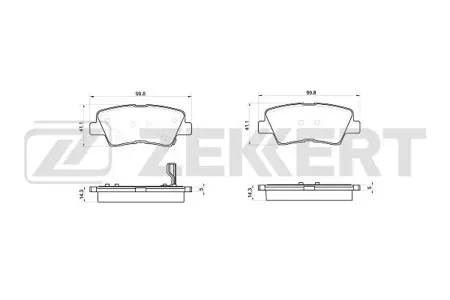 ZEKKERT BS1048 Колодки торм.задние Geely Atlas 16-, Hyundai Creta II 21-, Solaris I,II 10-,  Kia Rio  III, IV 11-, Sportage IV 15- (замена для BS-1781)