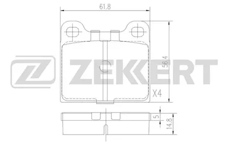 ZEKKERT BS1049 Колодки торм.передние Alfa Romeo Giulietta (116) 77-, Mercedes S-Class (116, 126) 72- , SL (107) 71-