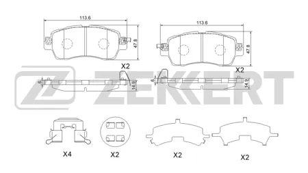 ZEKKERT BS1055 Колодки торм.передние Toyota Pixis Joy (A250, 260) 16-, Daihatsu Move VI 17-