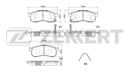 ZEKKERT BS1063 Колодки торм.передние Honda Acty III, IV 09-, N-BOX I, II 11-, N-BOX Slash 14-, N-VAN 18-, N-WGN 18-, S660 15-