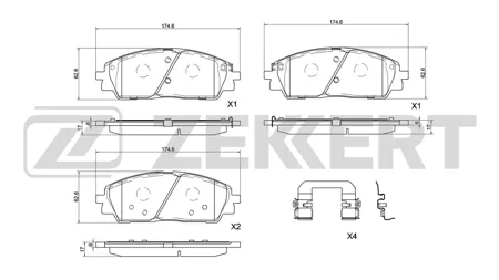 ZEKKERT BS1064 Колодки торм.передние Kia Carnival III 19-