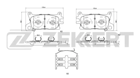ZEKKERT BS1065 Колодки торм.передние Genesis GV80 19-, G80 20-