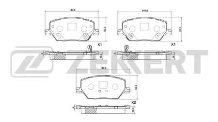 ZEKKERT BS1069 Колодки торм.передние Jeep Compass s II 16-, Renegade 14-, Fiat 500X (334) 14-