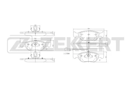 ZEKKERT BS1075 Колодки торм.передние Fiat Brava (182) 96-, Marea (185) 96-, Lancia Delta II (836) 94-