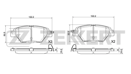 ZEKKERT BS1085 Колодки торм.задние Mazda CX-9 II 17-