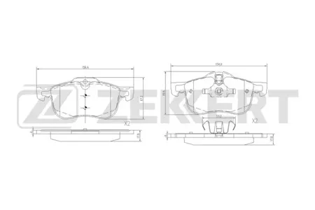 ZEKKERT BS1087 Колодки торм.передние Rover 75 (RJ) 99-, MG ZT 01-