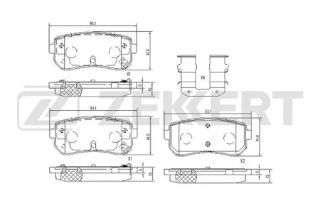 ZEKKERT BS1099 Колодки торм.задние Kia Optima IV 15-, Picanto II 11-, Seltos 19-, Soul II 14-, Hyundai Creta 16-, Sonata VII 14-