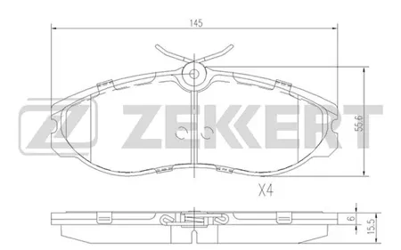 ZEKKERT BS1112 Колодки торм.передние Ford Maverick II 93-, Nissan Serena (C23) 91-, Terrano (R20) 93-, Vanette Cargo (HC23) 94-