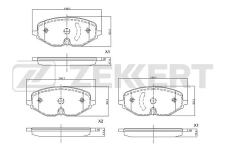 ZEKKERT BS1119 Колодки торм.передние VW Golf VIII 19-, Skoda Octavia (NX) 19-