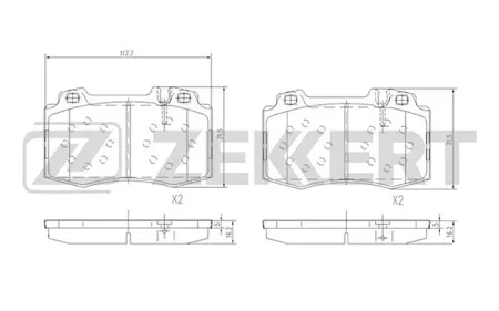 ZEKKERT BS1121 Колодки торм.передние Mercedes CL (215) 99-, C-Class (CL203) 02-, ML (W163) 00-, S-Class (W220) 98-, S-Class (W211) 05-