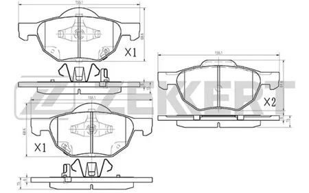 ZEKKERT BS1125 Колодки торм.передние Honda Accord VII 03-