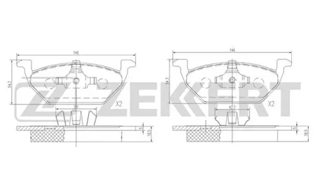 ZEKKERT BS1136 Колодки торм.передние Audi A1 10-, A3 96-, Skoda Octavia (1U2,1U5) 96-, Rapid (NH3,NK3) 12-, VW Golf IV 97-, Polo III-V 99-
