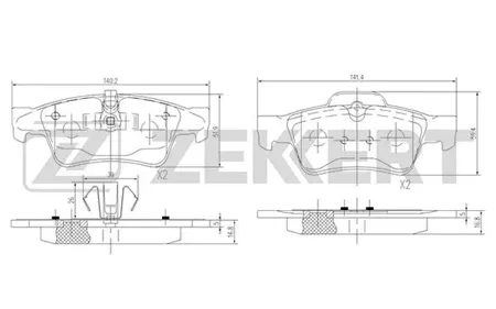 ZEKKERT BS1145 Колодки торм.задние Mercedes G-Class (W463) 12-, GL (X164) 06-, ML (W164) 05-, R-Class (251) 05-