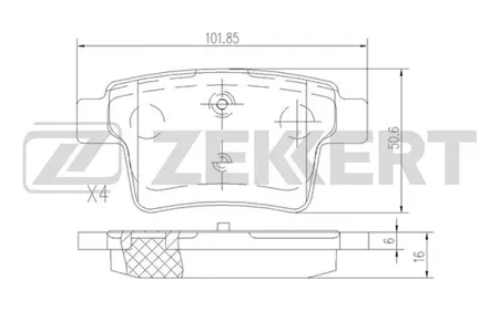 ZEKKERT BS1146 Колодки торм.задние Ford Mondeo III 04-, Jaguar X-Type (X400) 01-, Geely Emgrand X7 11-