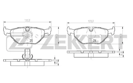 ZEKKERT BS1155 Колодки торм.задние BMW 3 (E36,E46) 90-, Z1 90-, Z4 (E85,E86) 02-, Rover 75 (RJ) 99-, Saab 9-5 (YS3E) 99-