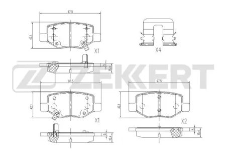 ZEKKERT BS1177 Колодки торм.задние Geely Coolray 18-