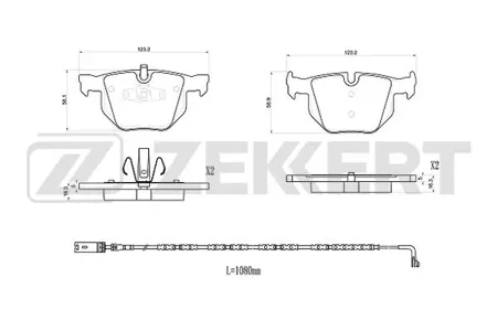 ZEKKERT BS1196 Колодки торм.задние BMW 3 (E90, E92, E93) 04-, X1 (E84) 09-