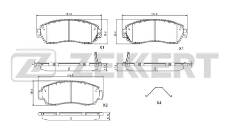 ZEKKERT BS1202 Колодки торм.передние Haval F7 18-, H6 14-, Exeed TXL 20-, VX 21-, Honda Crosstour 12-, CR-V III-V 12-