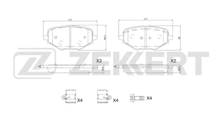 ZEKKERT BS1205 Колодки торм.задние . Changan CS75 Plus 22-, Uni-K 21-