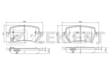 ZEKKERT BS1209 Колодки торм.задние Chery Tiggo 4 19-, Tiggo 8 20-, Exeed TXL 19-, Москвич 3
