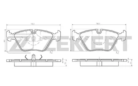 ZEKKERT BS1210 Колодки торм.передние BMW 3 (E36) 92-, 5 (E34) 88-, 7 (E32) 86-, Z3 (E36) 97-, Z4 (E85, E86) 06-