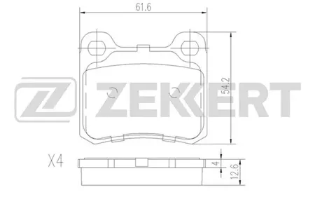 ZEKKERT BS1215 Колодки торм.задние Mercedes 190 (201) 82-