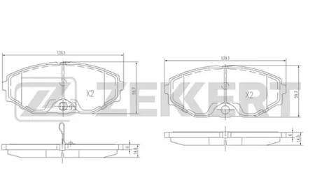 ZEKKERT BS1220 Колодки торм.передние Infiniti J30 92-, Q45 89-, Nissan Maxima QX V (A33) 00-