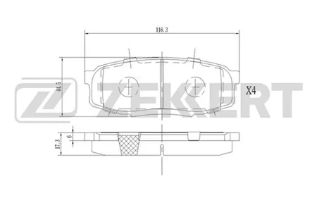 ZEKKERT BS1230 Колодки торм.задние Lexus LX 570 (URJ201) 07-, Toyota LC 200 07-, Tundra (K50,K60) 07-