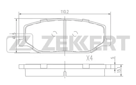ZEKKERT BS1231 Колодки торм.передние Suzuki Jimny (SN) 98-, Samurai (SJ) 88-, SJ 410 82-, SJ 413 84-, Super Carry (ED) 85-