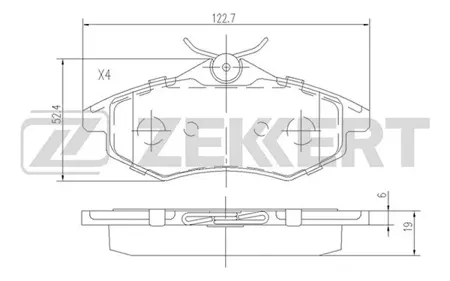 ZEKKERT BS1235 Колодки торм.передние Citroen C2 03-, Citroen C3 02-