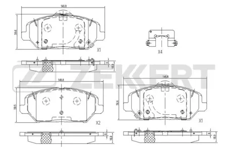 ZEKKERT BS1236 Колодки торм.передние Hyundai i30 III 16-, Kia Ceed III 18-, Pro Ceed 18-, X Ceed 19-
