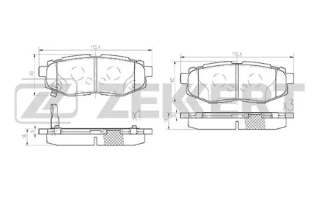 ZEKKERT BS1247 Колодки торм.задние Toyota GT 86 (N60) 12-, Subaru BZR (ZC,Z10) 11-, Forester (SJ,S13) 12-, Outback (BR,B14) 09-