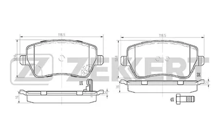 ZEKKERT BS1248 Колодки торм.передние Opel Agila B 08-, Suzuki Splash (EX) 08-, Swift (MZ,EZ) 05-