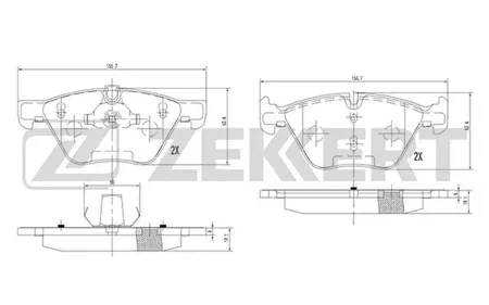 ZEKKERT BS1252 Колодки торм.передние BMW 3 (E90,E91,E92,E93) 04-, 5 (E60,E61) 03-, 5 (F10,F11) 10-, X1 (E84) 09-, Z4 (E89) 09-