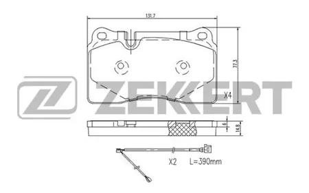 ZEKKERT BS1255 Колодки торм.передние с датчиком VW Touareg I-II 04-