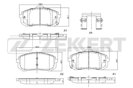 ZEKKERT BS1265 Колодки торм.передние Hyundai Elantra VII 21-