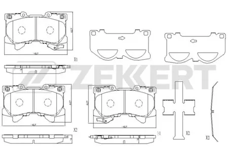 ZEKKERT BS1268 Колодки торм.передние Land Cruiser 300 21- Lexus LX500dTundr21-